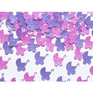 Konfetti PartyDeco Wózki różowe, 15g